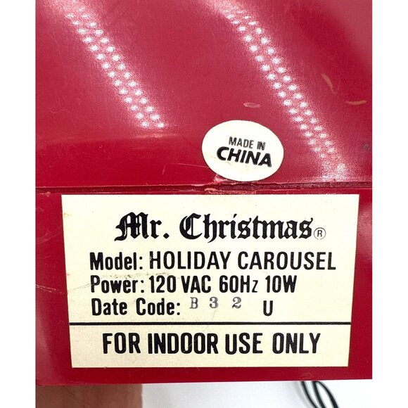 1992 Mr. Christmas Holiday Carousel Music Lights 6 Horses Animated Tested/Works - Picture 8 of 16